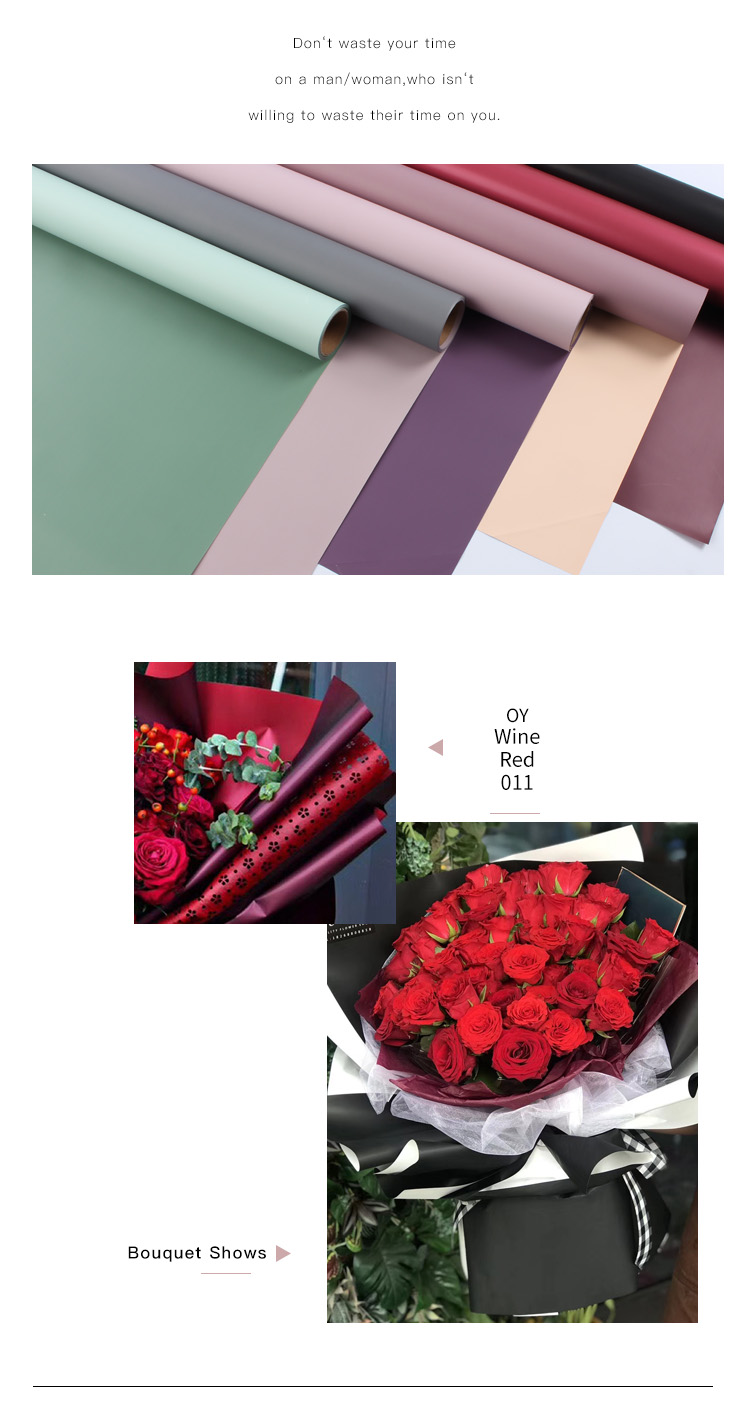  60CM*10M high quantity Korean style two sides 2 tone colors waterproof bouquet flower wrapping rolling paper