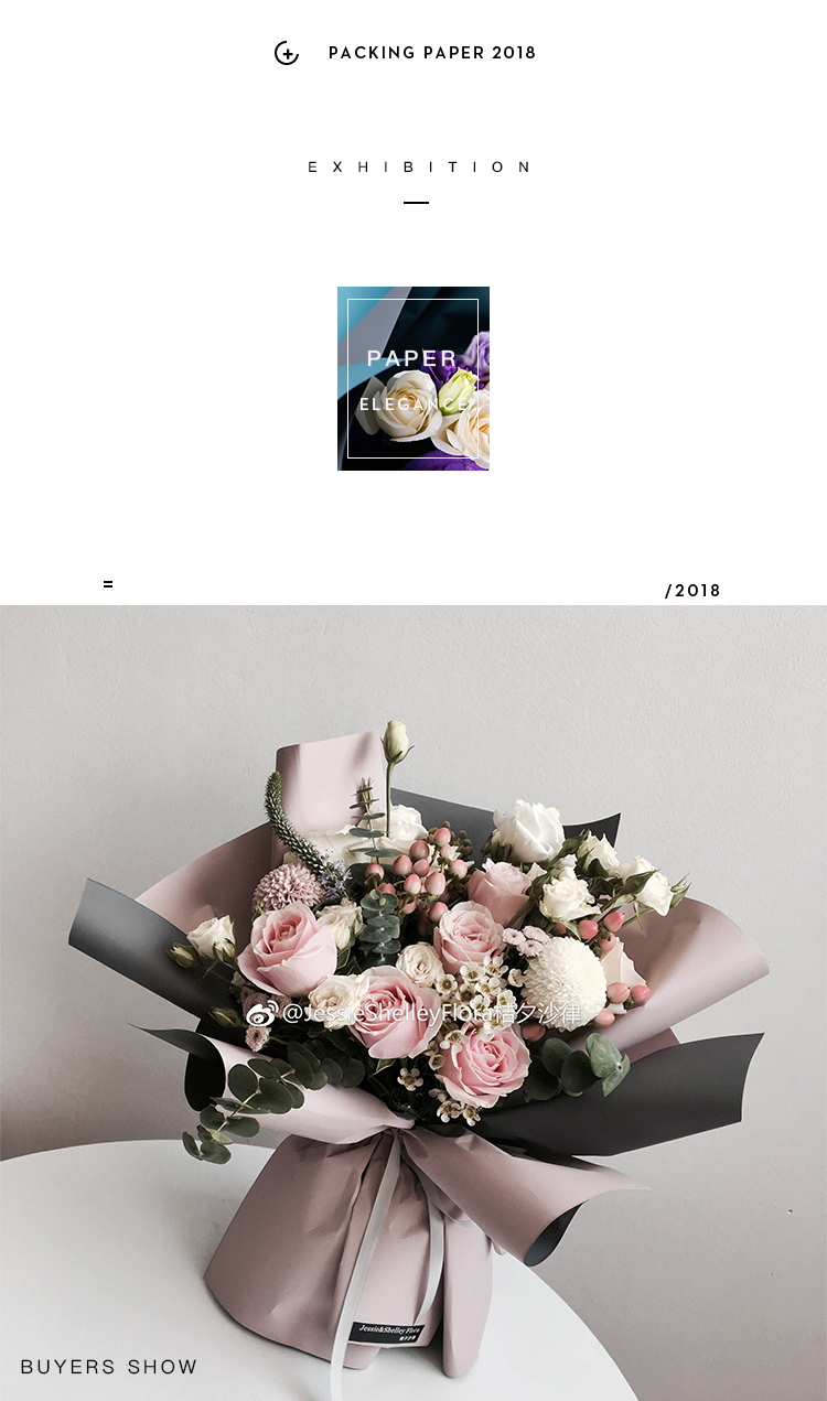  60CM*10M high quantity Korean style two sides 2 tone colors waterproof bouquet flower wrapping rolling paper