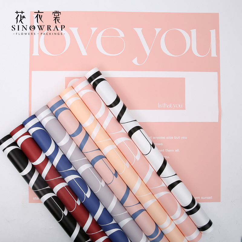 Flower Dress New Valentine&#039;s Day English Wrapping Paper Flowers Bouquet Packaging Materials Ouya Waterproof Paper Gift