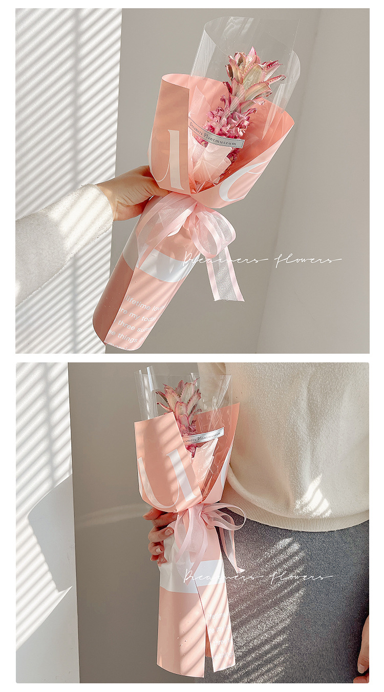 Flower Dress New Valentine's Day English Wrapping Paper Flowers Bouquet Packaging Materials Ouya Waterproof Paper Gift Flower Dress New Valentine's Day English Wrapping Paper Flowers Bouquet Packaging Materials Ouya Waterproof Paper Gift