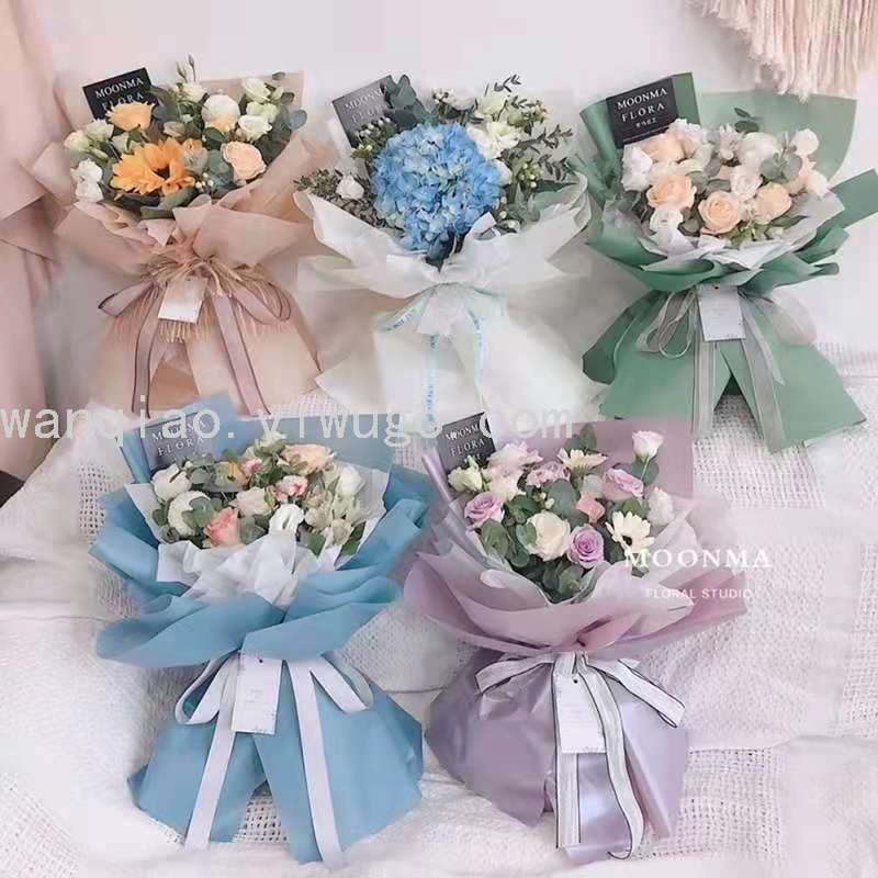 Solid Color Printed Cellophane Korean Plain Paper Flowers Wrapping Paper Flower Shop Soap Flower Bridal Bouquet Bouquet Waterproof Dacal Paper