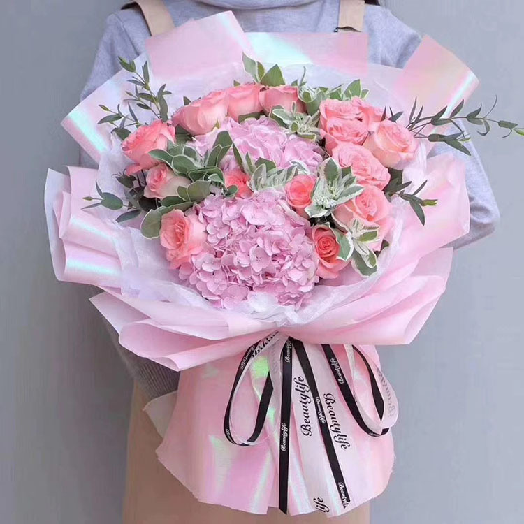 New High-End Flowers Wrapping Paper Colorful Silk Paper Brano Colorful Bouquet Wrapping Paper Double-Sided Colorful Waterproof Paper