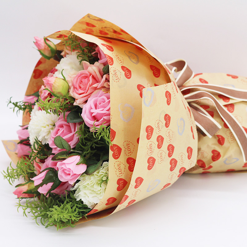 Shunqing creative love newspaper flower wrapping paper flower gift shop flower shop packaging materials manufacturers direct sales
