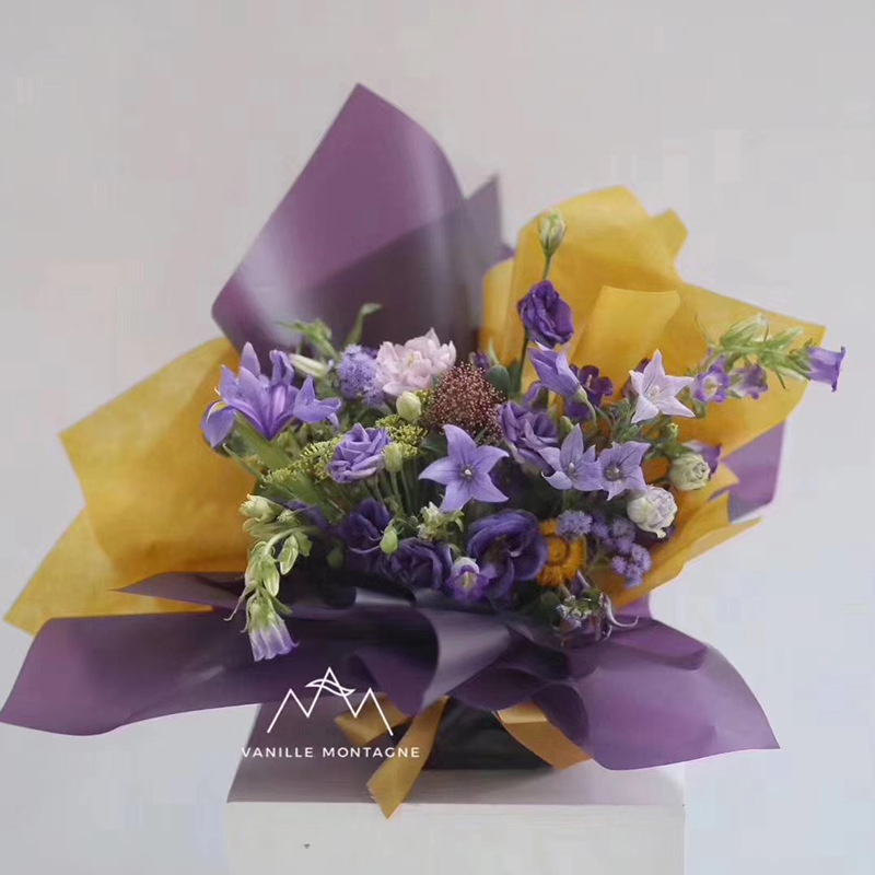 Korean New Flowers Wrapping Paper Korean Plain Paper Solid Color Printed Cellophane Plastic Waterproof Dacal Paper Flower Shop Supplies Wholesale