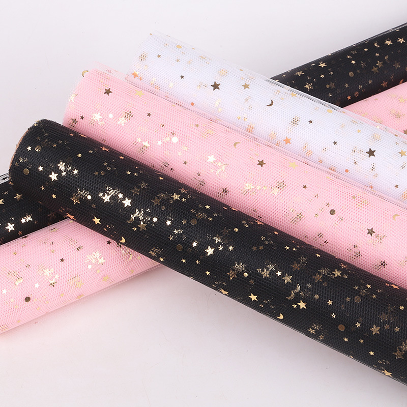 Material Mesh  Wrapping Paper Korean Fashion Flowers Voile Gilding Starry Sky Yarn Bouquet Dacal Paper Decorative Mesh
