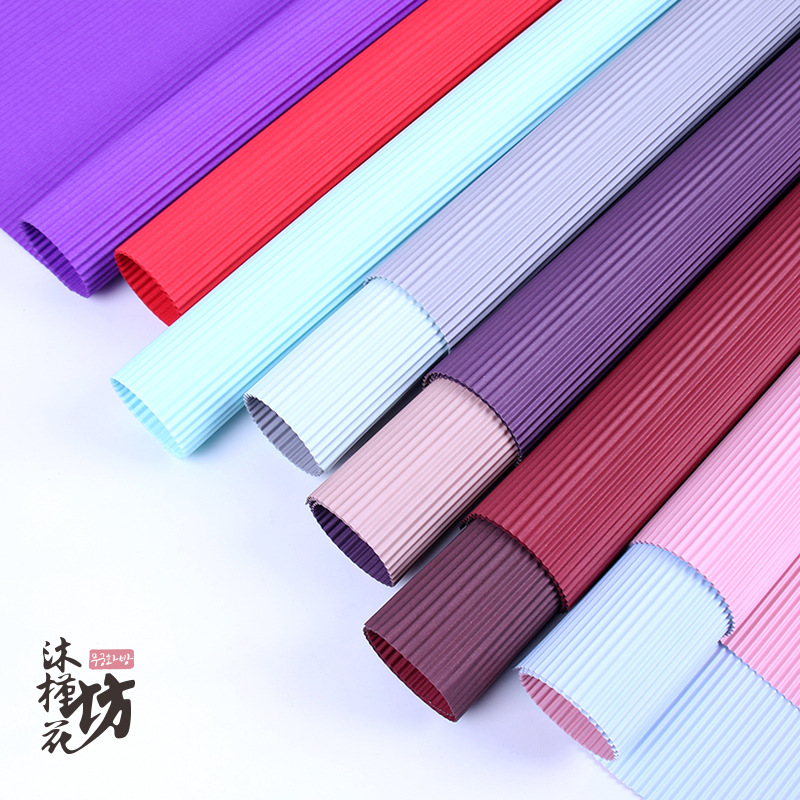 Flowers Wrapping Paper Double Color Paper DIY Bouquet Dacal Paper Material Monochrome Corrugated Paper Whole 20 Sheets