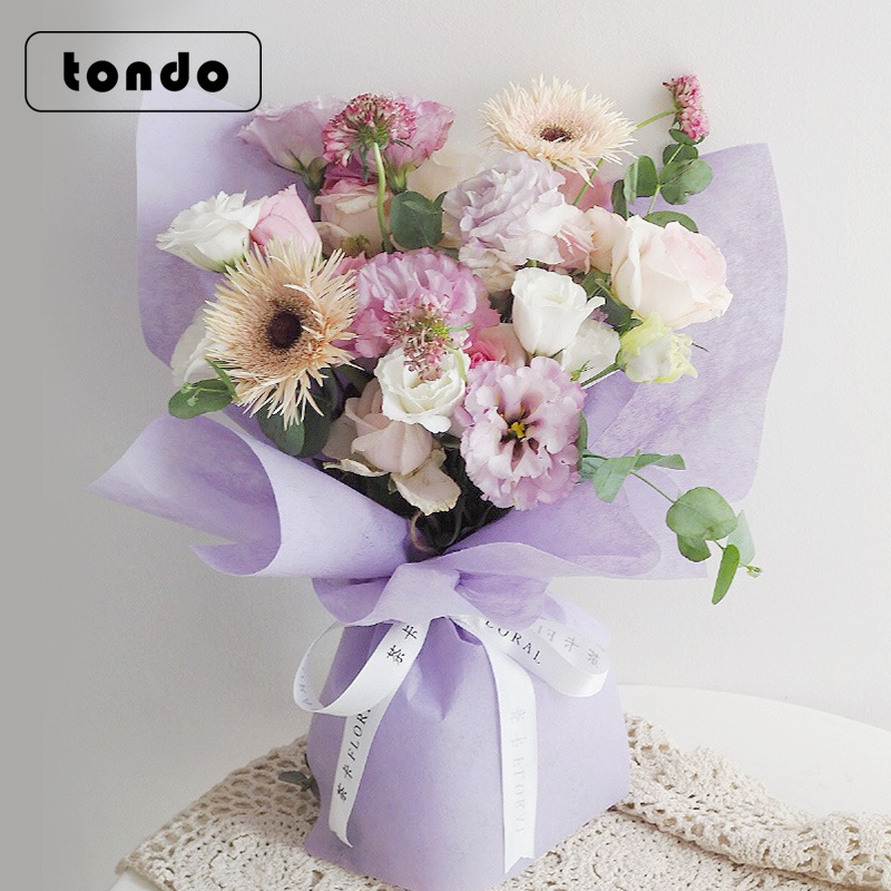 Solid Color Packaging Tissue Paper Handicraft DIY Material Colorful Flowers Bouquet Wrapping Paper 30 Sheets/Pack