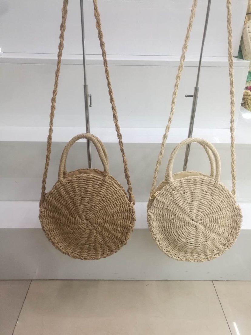 Paper rope material, hand-woven hand-made bag
