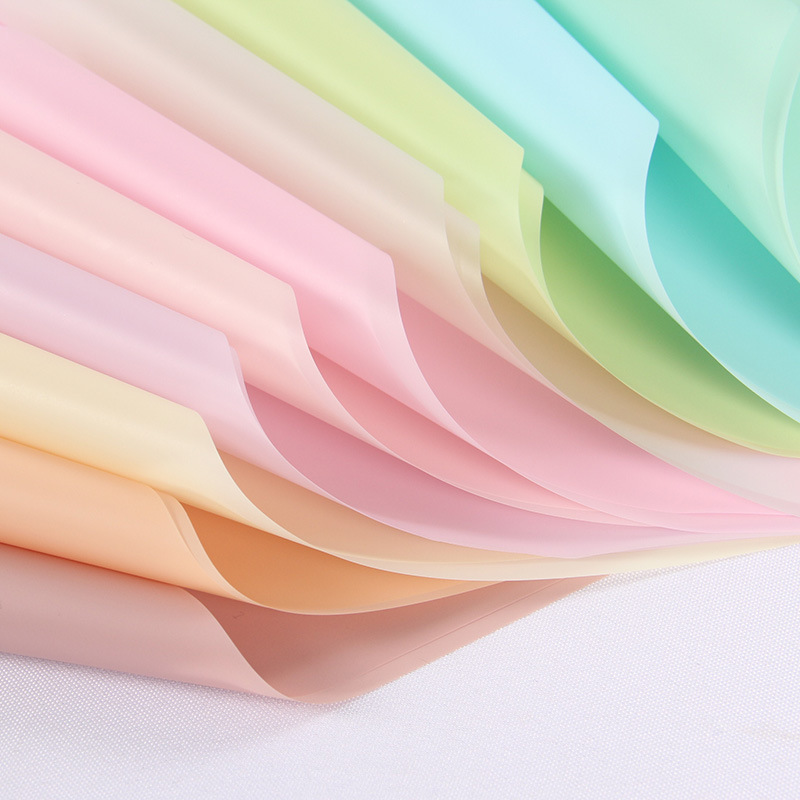 Wrapping Paper Flower Shop Bouquet Wrapping Paper Solid Color Printed Cellophane Translucent Waterproof Paper 20 Sheets