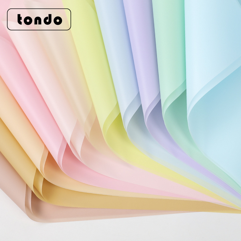 Wrapping Paper Flower Shop Bouquet Wrapping Paper Solid Color Printed Cellophane Translucent Waterproof Paper 20 Sheets