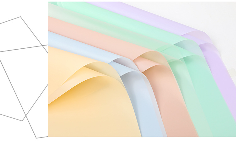 Wrapping Paper Flower Shop Bouquet Wrapping Paper Solid Color Printed Cellophane Translucent Waterproof Paper 20 Sheets