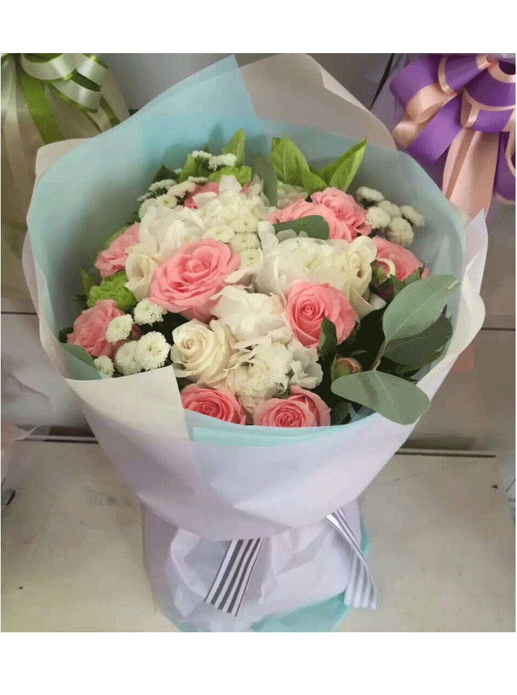 Wrapping Paper Flower Shop Bouquet Wrapping Paper Solid Color Printed Cellophane Translucent Waterproof Paper 20 Sheets