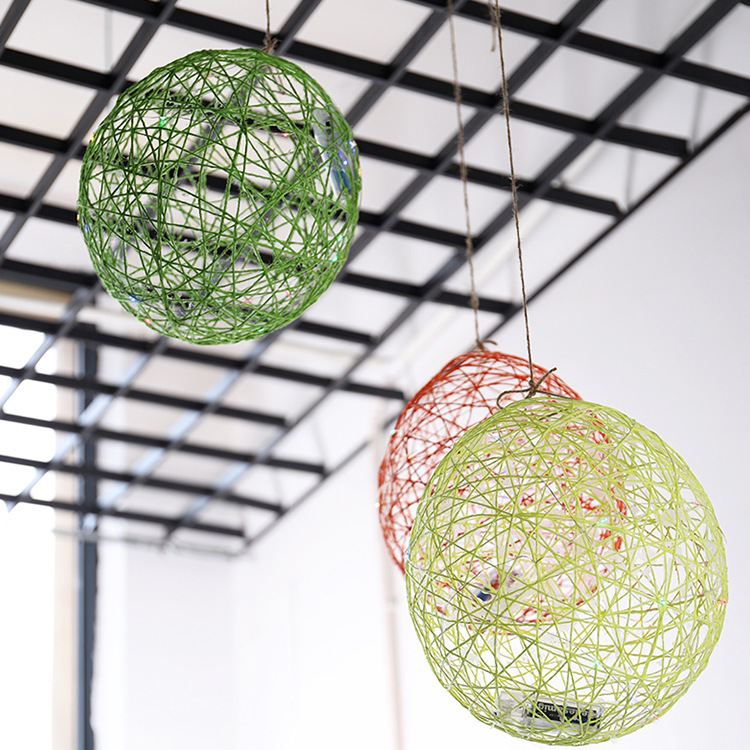 Factory direct manufacturing paper rope chandelier paper ball lamp students create handmade materials packages