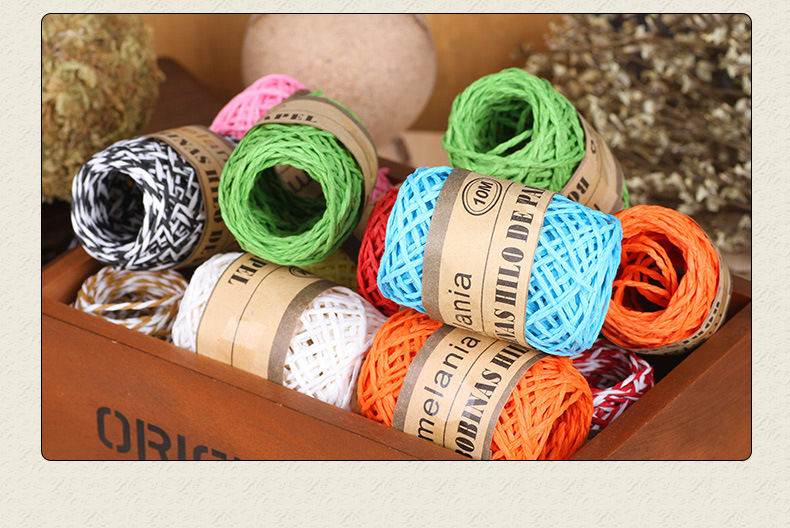 Color Lafite double thin paper rope hand weave flowers packaging material diy paper rope Color Lafite double thin paper rope hand weave flowers packaging material diy paper rope