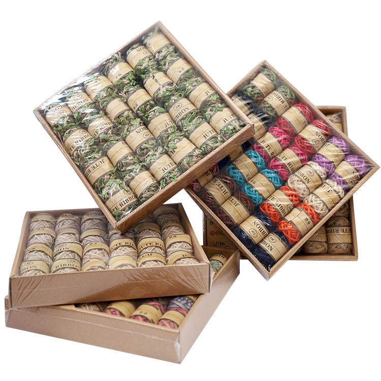 Manufacturers direct sale of 24 rolls of woven hemp rope paper rope students creative manual decorative rope mixed