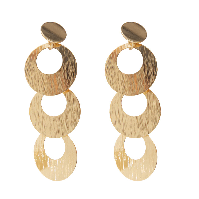 Wish Cross-Border Hot European and American Retro Exaggerated Bohemian Geometric Raffia Tassel Earrings Wish Cross-Border Hot European and American Retro Exaggerated Bohemian Geometric Raffia Tassel Earrings