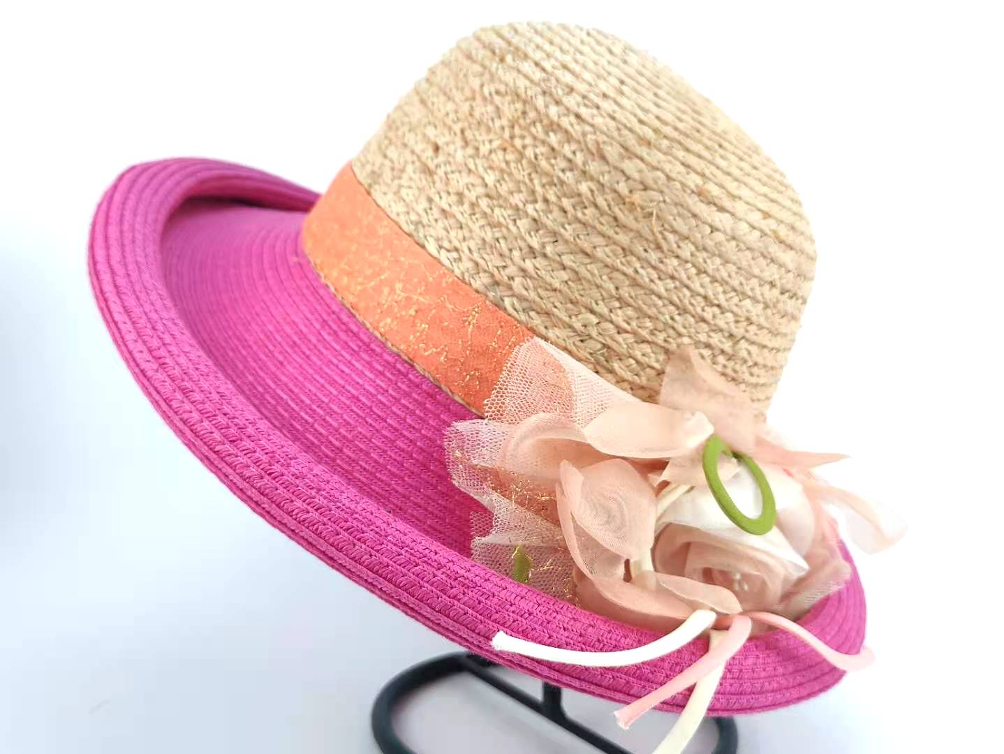 Fashion Natural Raffia Woven Sun Hat Tail Goods Processing