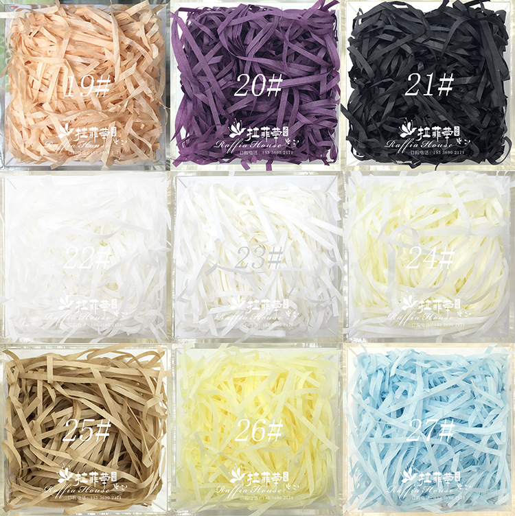 Rf1101 Factory Wholesale Raffia Paper Silk Gift Box Candy Box Decorative Filler Shredded Paper Silk 48 Colors Spot