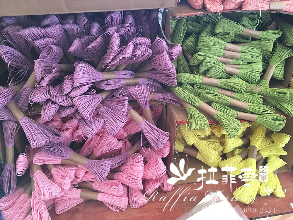Raffia house double rope kindergarten stickers DIY color gift box packing manual rope rope