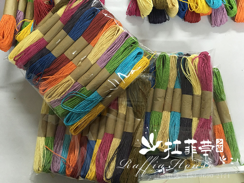 Raffia house double rope kindergarten stickers DIY color gift box packing manual rope rope