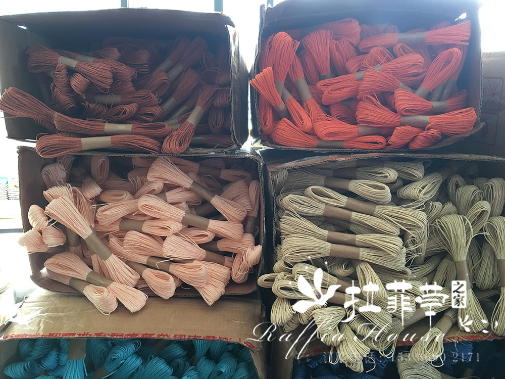 Raffia house double rope kindergarten stickers DIY color gift box packing manual rope rope
