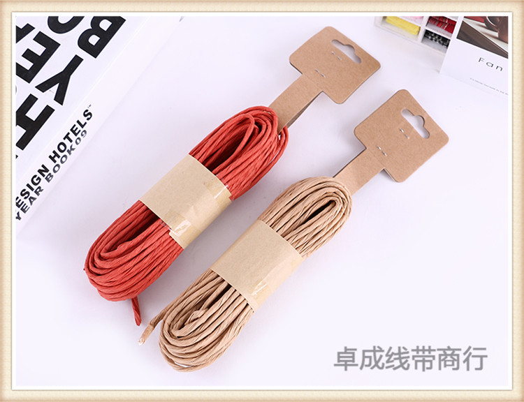 Vintage checking hemp rope raffia paper rope DIY gift wrapping decoration tie the rope multicolor