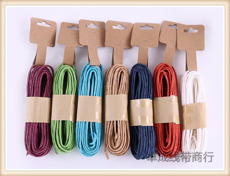 Vintage checking hemp rope raffia paper rope DIY gift wrapping decoration tie the rope multicolor
