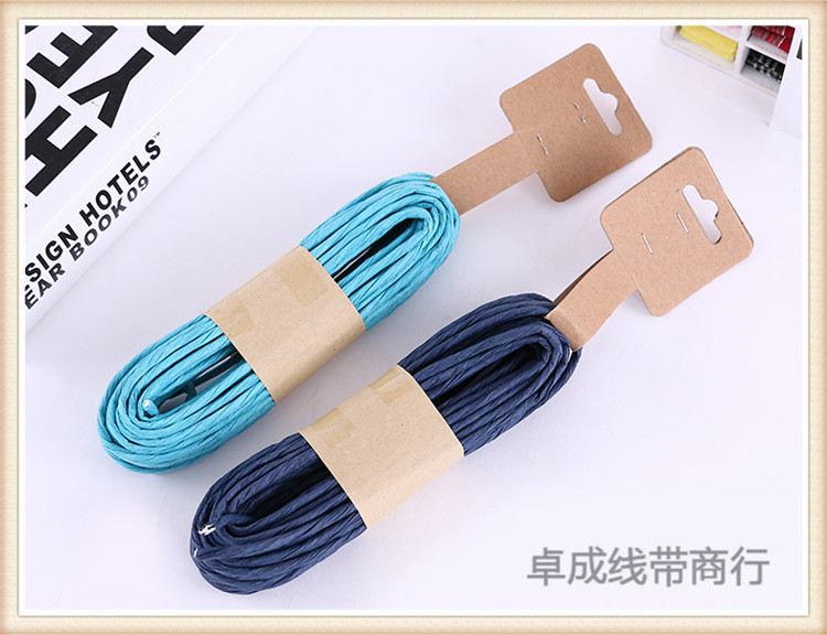 Vintage checking hemp rope raffia paper rope DIY gift wrapping decoration tie the rope multicolor