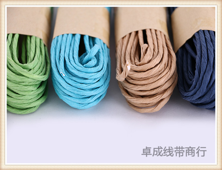 Vintage checking hemp rope raffia paper rope DIY gift wrapping decoration tie the rope multicolor