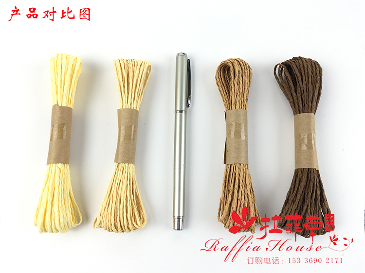 Currently Available Wholesale 10M/Tie Color Double-Strand Paper Rope Clothing Tag Children's Handmade DIY Woven Raffia Paper Rope