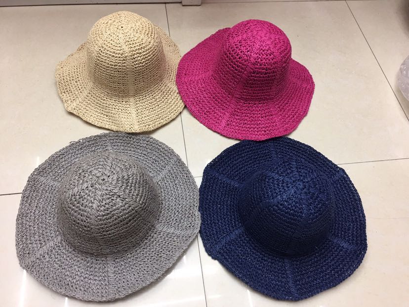 Hand-woven paper rope raffia straw hat