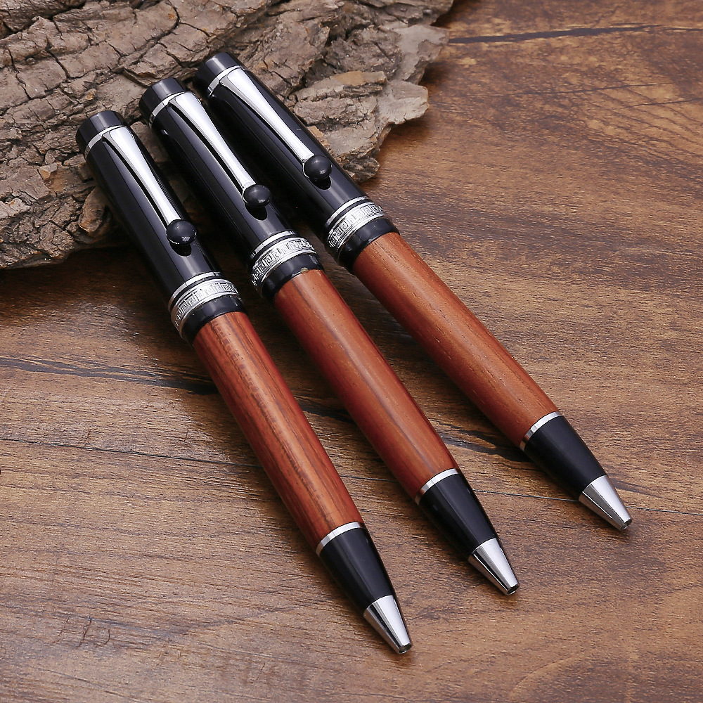 Rosewood Ballpoint Pen Suit Rosewood Pencil Case Custom Wooden Box in Stock Wholesale Send Teacher Gifts for Classmates