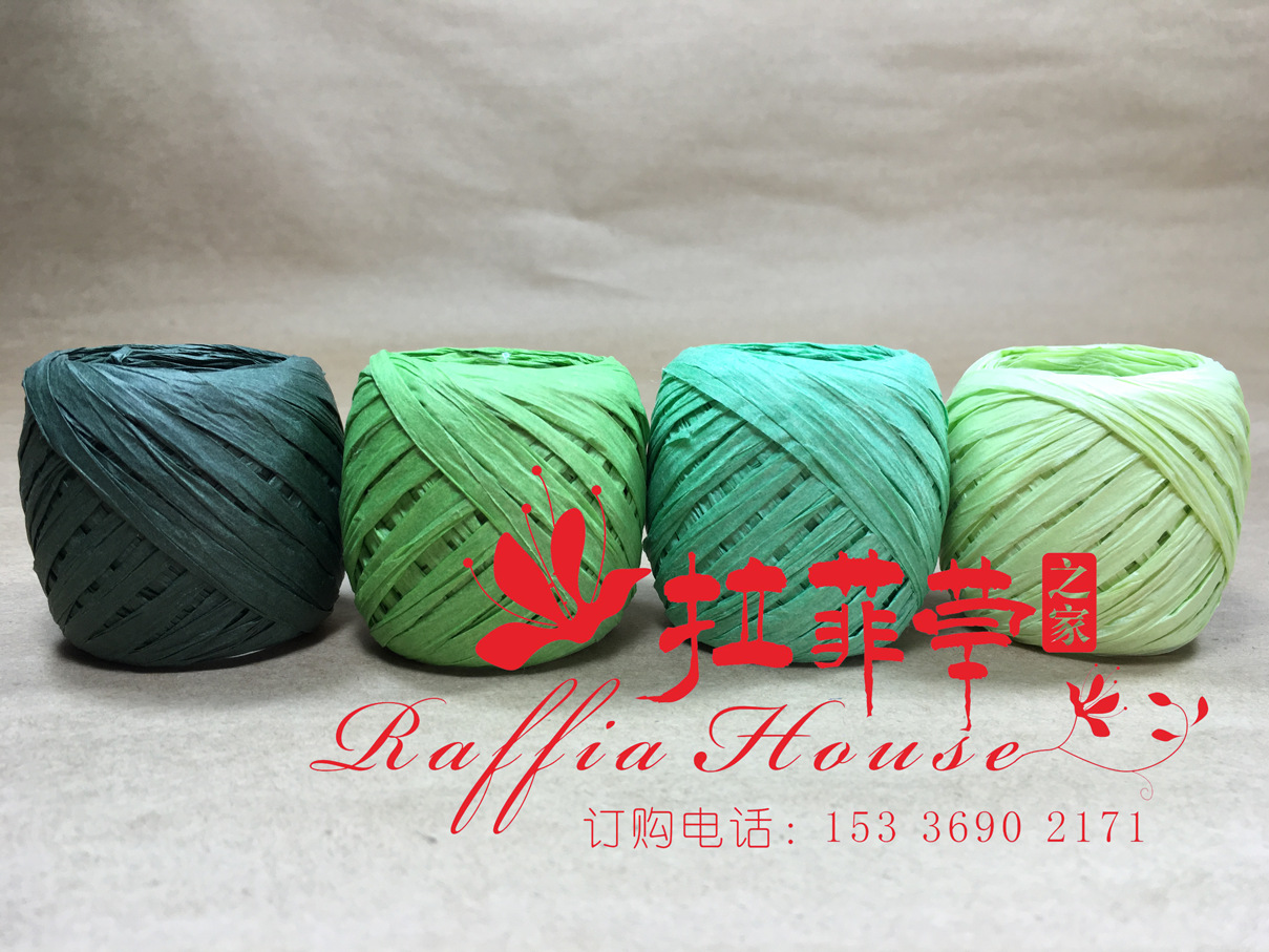 Raffia rope rope factory pattern DIY Lara Green Egg Roll 20 meters per roll of paper Raffia rope rope factory pattern DIY Lara Green Egg Roll 20 meters per roll of paper