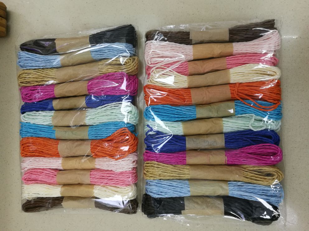 Colorful Paper Rope, Handmade Rope, Tag DIY Woven Raffia Rope Weilong