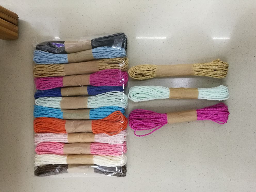 Colorful Paper Rope, Handmade Rope, Tag DIY Woven Raffia Rope Weilong