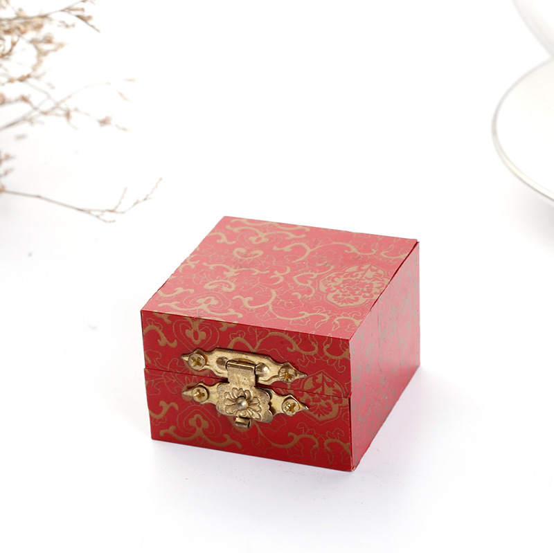 In Stock Wholesale PVC Wooden Box Jewelry Box Red Stripe Pattern Jewelry Box Jewelry Box Printable Logo