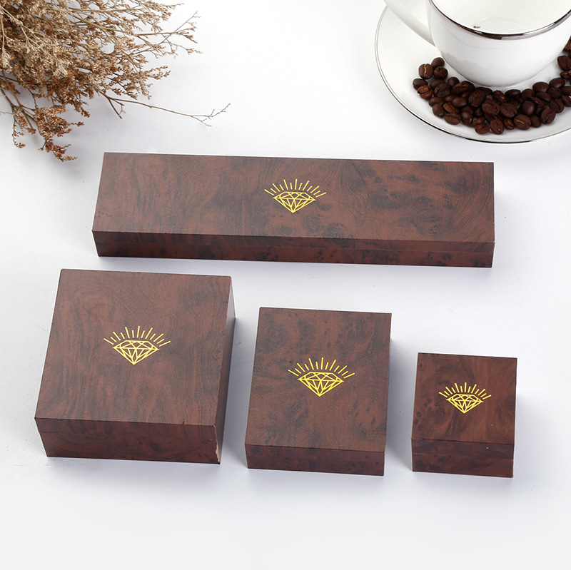 In Stock Wholesale PVC Wooden Box Jewelry Box Red Stripe Pattern Jewelry Box Jewelry Box Printable Logo