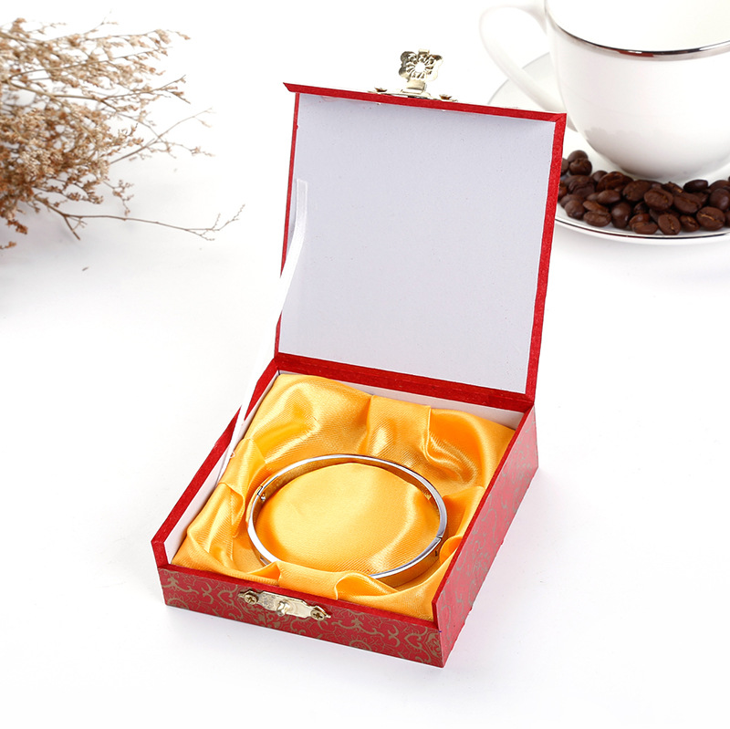In Stock Wholesale PVC Wooden Box Jewelry Box Red Stripe Pattern Jewelry Box Jewelry Box Printable Logo