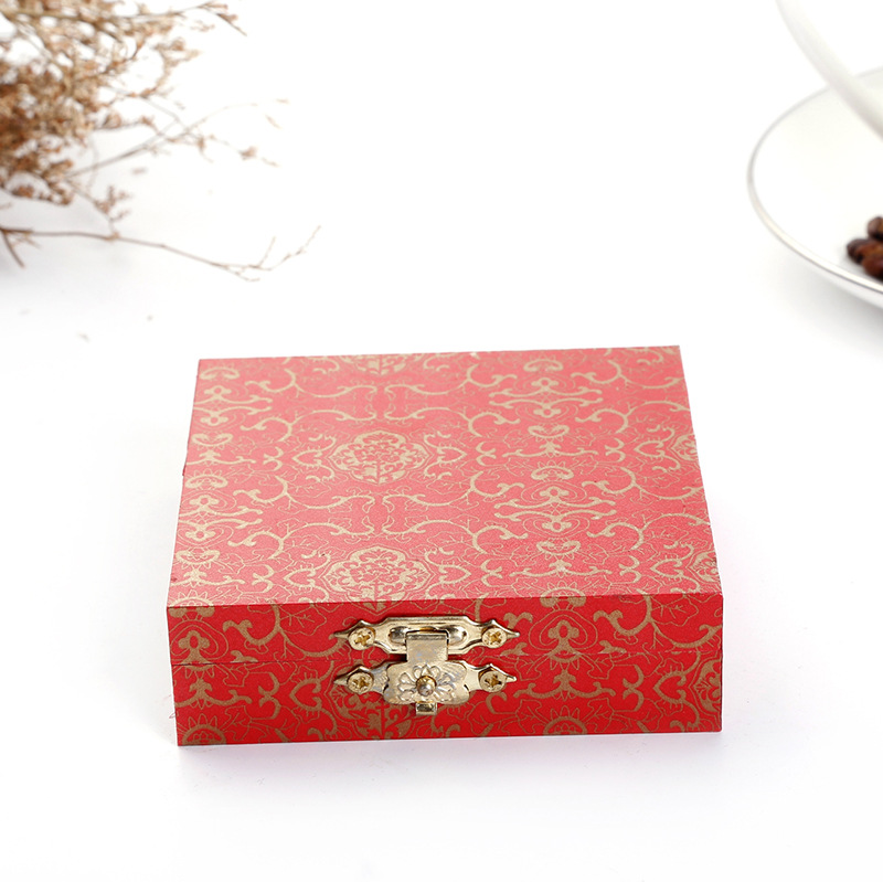 In Stock Wholesale PVC Wooden Box Jewelry Box Red Stripe Pattern Jewelry Box Jewelry Box Printable Logo