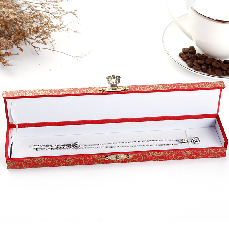 In Stock Wholesale PVC Wooden Box Jewelry Box Red Stripe Pattern Jewelry Box Jewelry Box Printable Logo