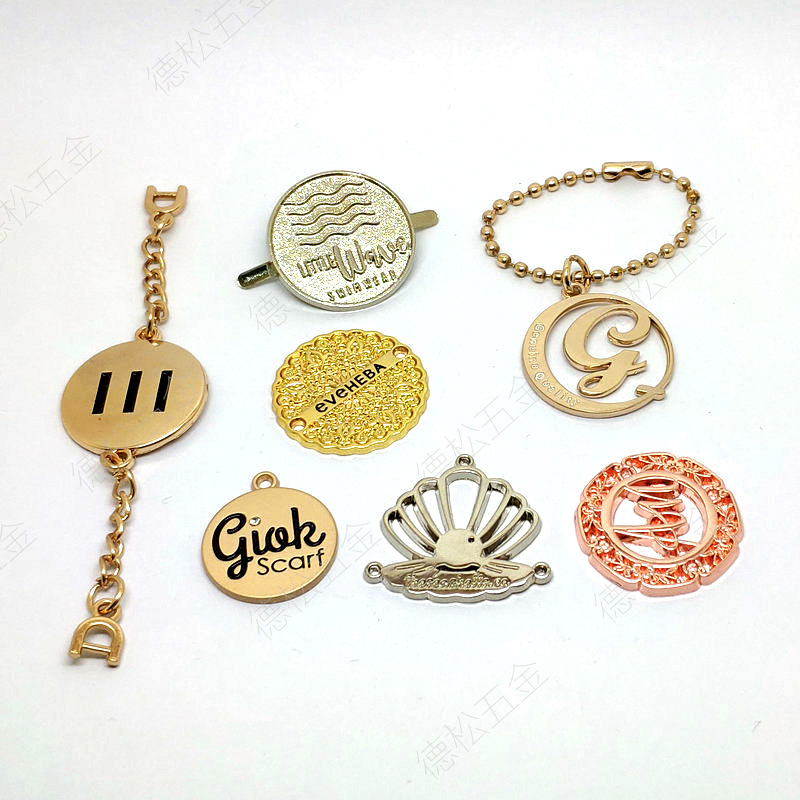 Factory Customized Nameplate Cutter Wooden Box Commercial Label Golden Wine Label Zinc Alloy Concave-Convex Glass Bottle Three-Dimensional Label