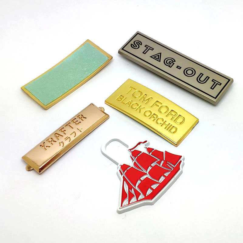 Factory Customized Nameplate Cutter Wooden Box Commercial Label Golden Wine Label Zinc Alloy Concave-Convex Glass Bottle Three-Dimensional Label