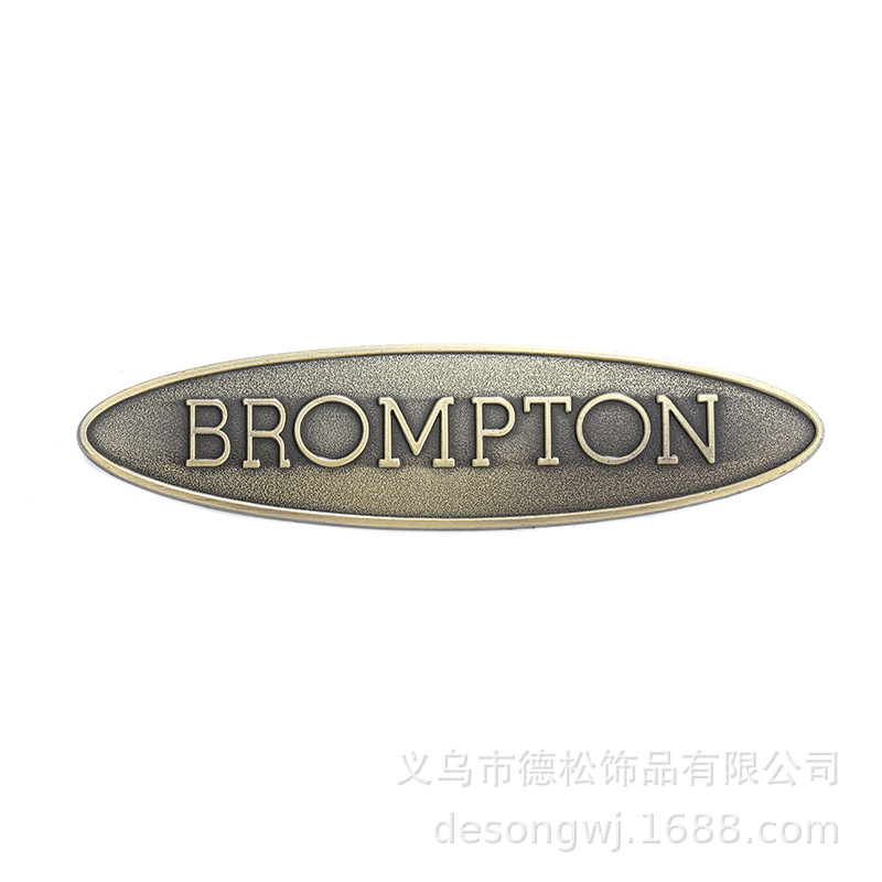 Factory Customized Nameplate Cutter Wooden Box Commercial Label Golden Wine Label Zinc Alloy Concave-Convex Glass Bottle Three-Dimensional Label
