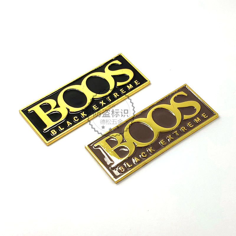 Factory Customized Nameplate Cutter Wooden Box Commercial Label Golden Wine Label Zinc Alloy Concave-Convex Glass Bottle Three-Dimensional Label