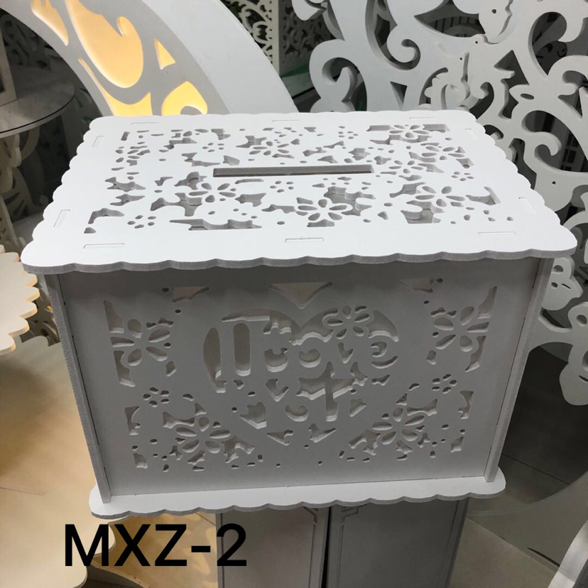 The Spot home furnishing with a will be carved hollow wooden letter box, card box cross - border wedding decorative the greeting card wooden box