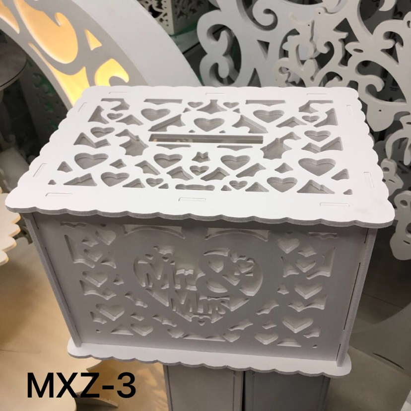 The Spot home furnishing with a will be carved hollow wooden letter box, card box cross - border wedding decorative the greeting card wooden box