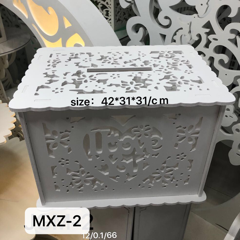 The Spot home furnishing with a will be carved hollow wooden letter box, card box cross - border wedding decorative the greeting card wooden box