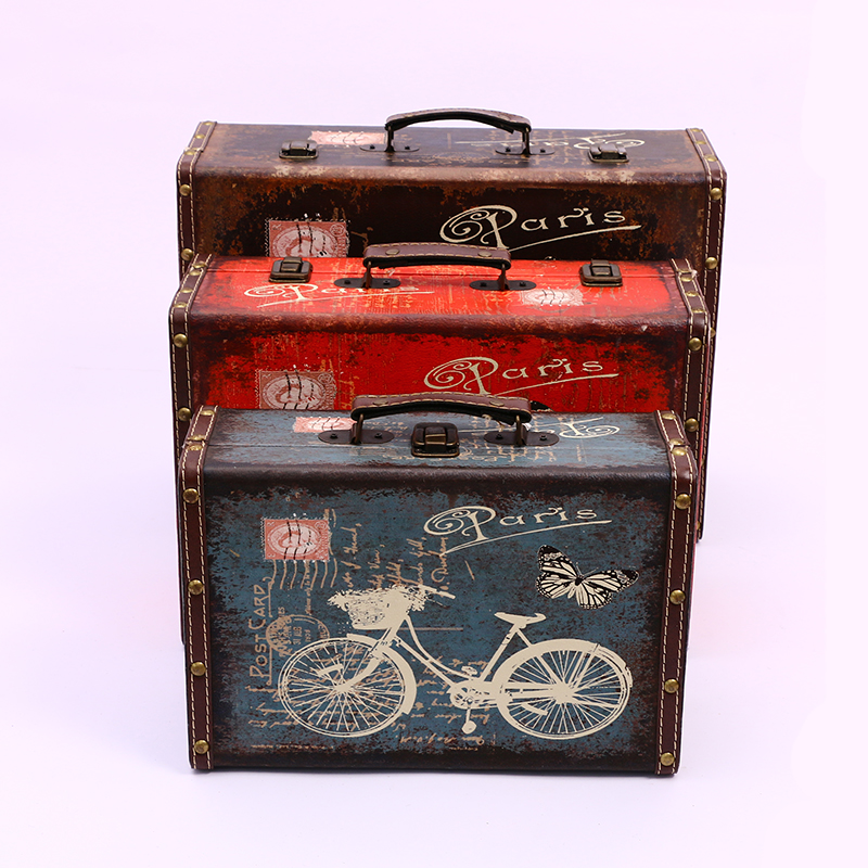 Wooden Box Retro Organizer Box with Lock Solid Wood Desktop Storage Box Sundries Small Box Password Wooden Box Household