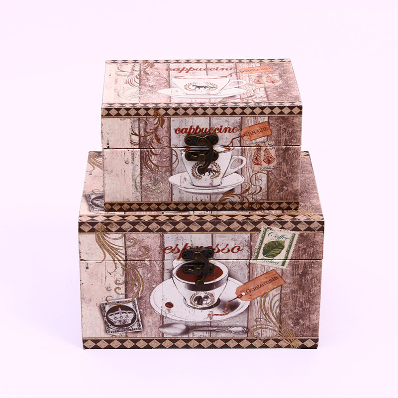 Retro Rectangular Large and Medium Size Small Storage Box with Lock Wooden Box Solid Wood Box Wooden Small Storage Box