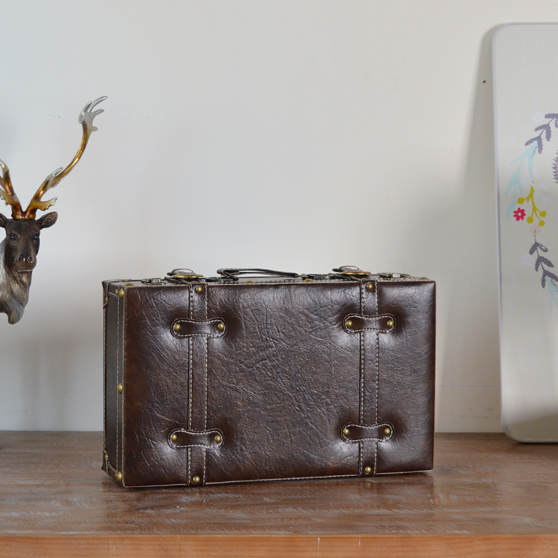 Retro Suitcase Wooden Box Window Display Photography Props Wooden Ornaments Sample Room Decoration American Style